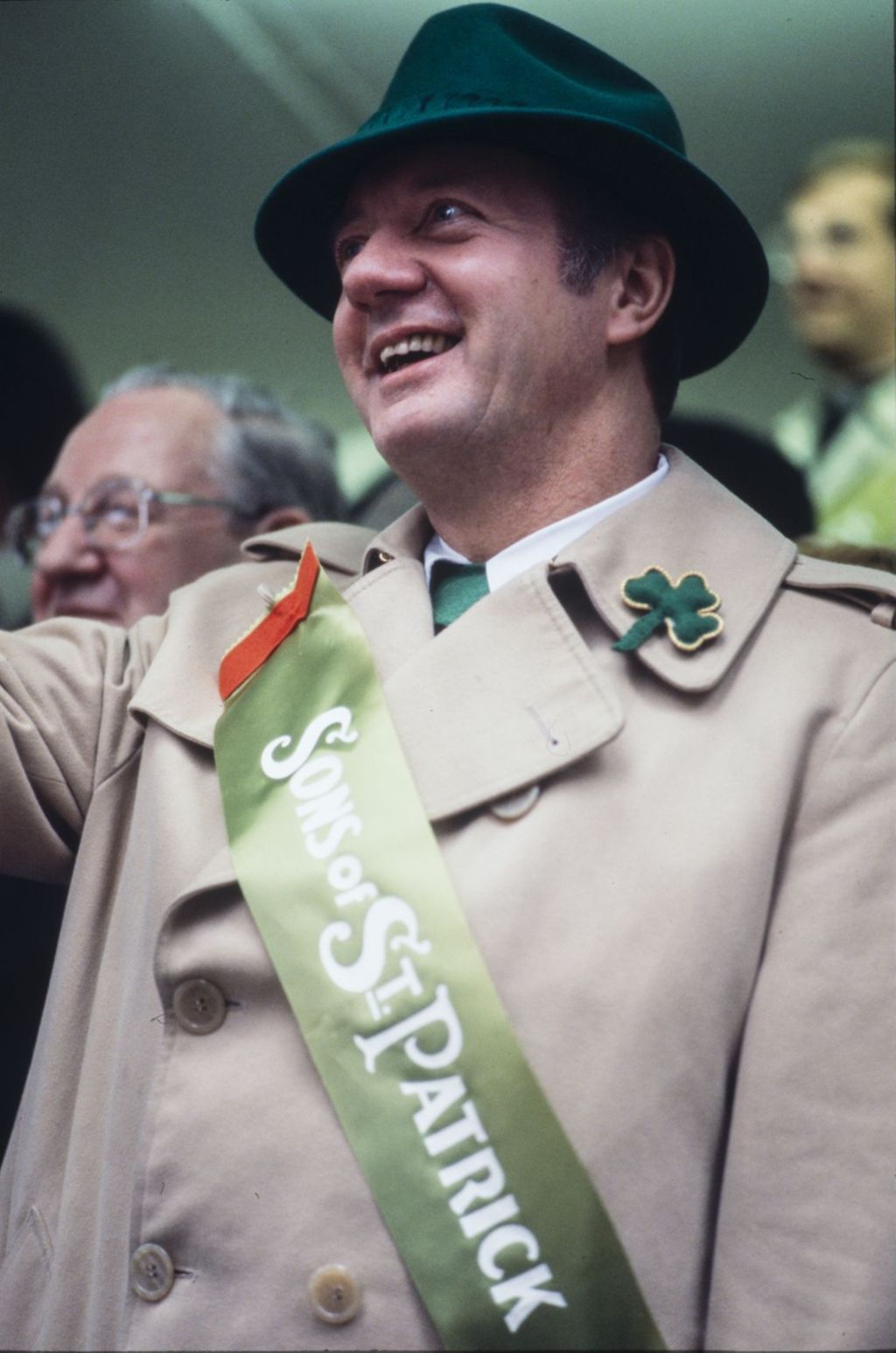 Michael Bilandic in the St. Patrick's Day Parade reviewing stand