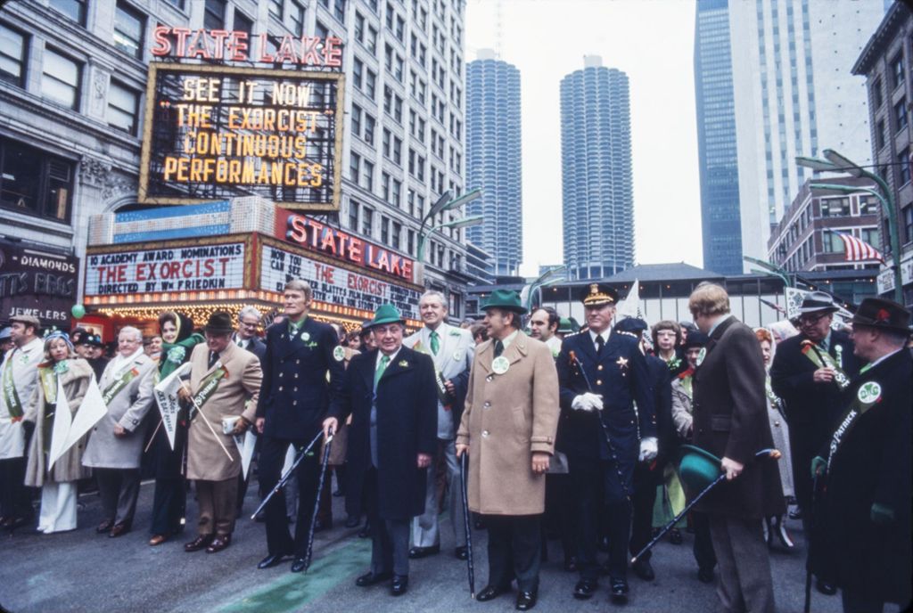 Miniature of St. Patrick's Day Parade, Richard J. Daley marching with others