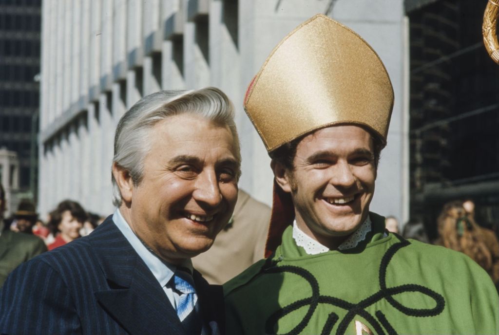Miniature of St. Patrick's Day Parade, Roman Puckinski with man dressed as St. Patrick