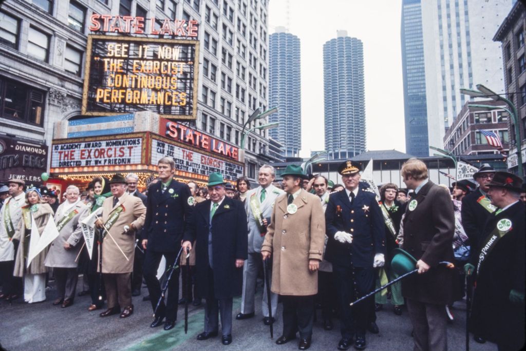St. Patrick's Day Parade, Richard J. Daley marching with others
