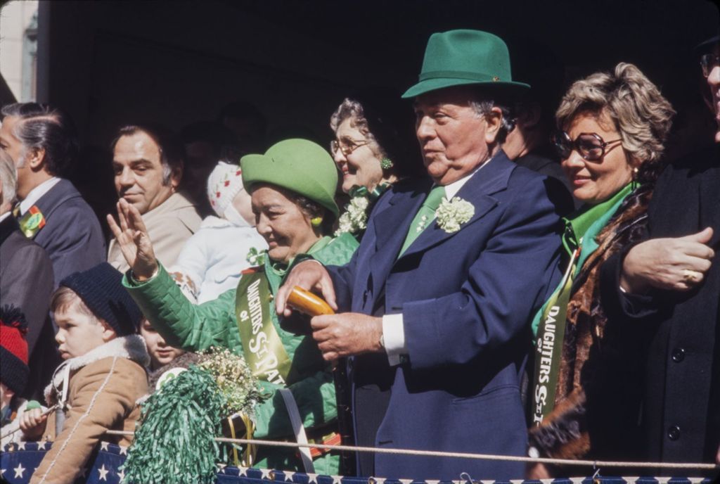 Miniature of St. Patrick's Day Parade reviewing stand, Richard J. and Eleanor Daley