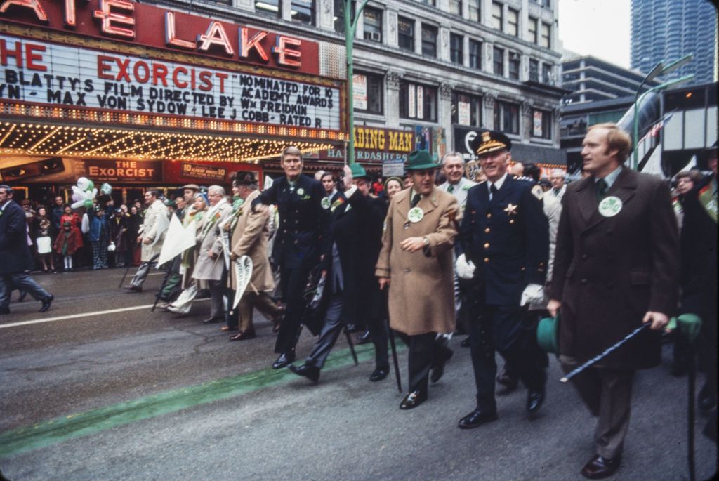 St. Patrick's Day Parade, Richard J. Daley marching with others