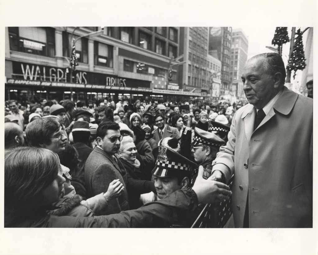 Richard J. Daley and crowd on State Street