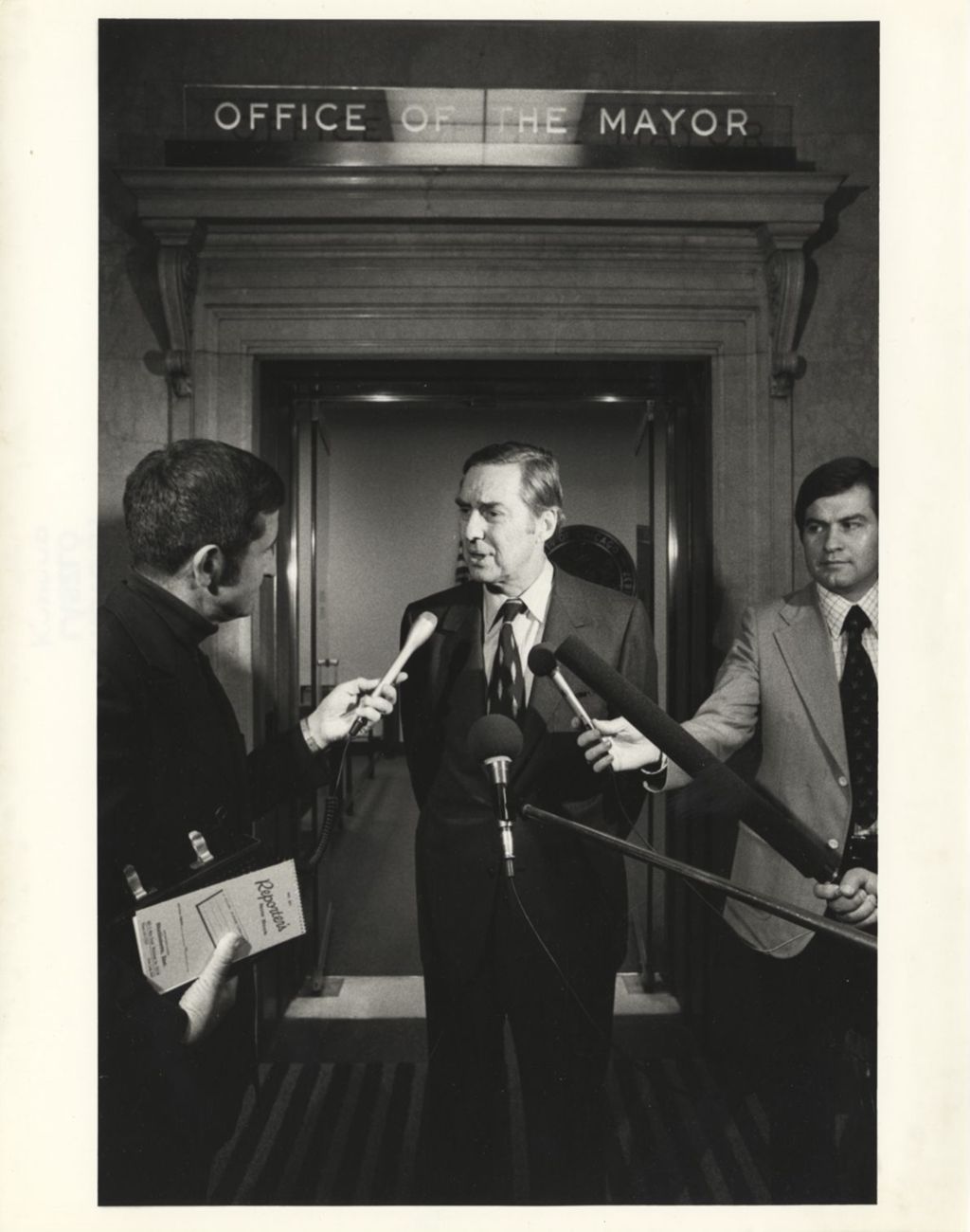Miniature of Senator Lloyd Bentsen being interviewed