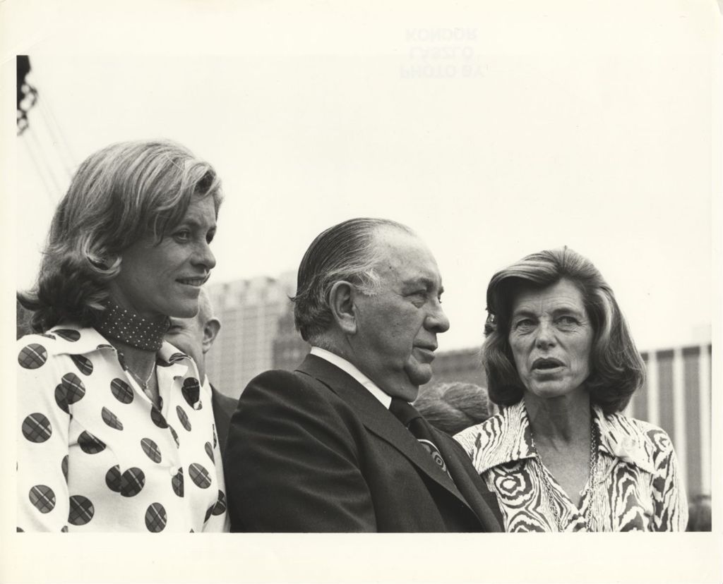 Richard J. Daley with Kennedy women at Apparel Center groundbreaking