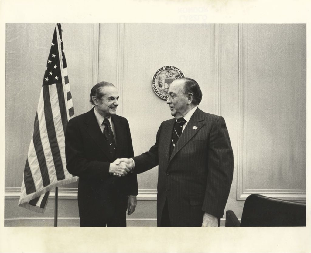 Miniature of Richard J. Daley with a United States Senator