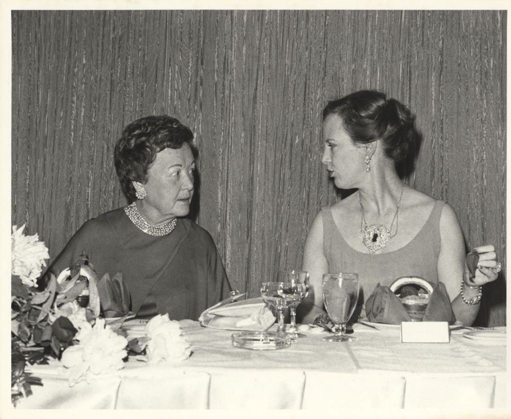 Miniature of Queen Margrethe II of Denmark and Eleanor Daley at a banquet