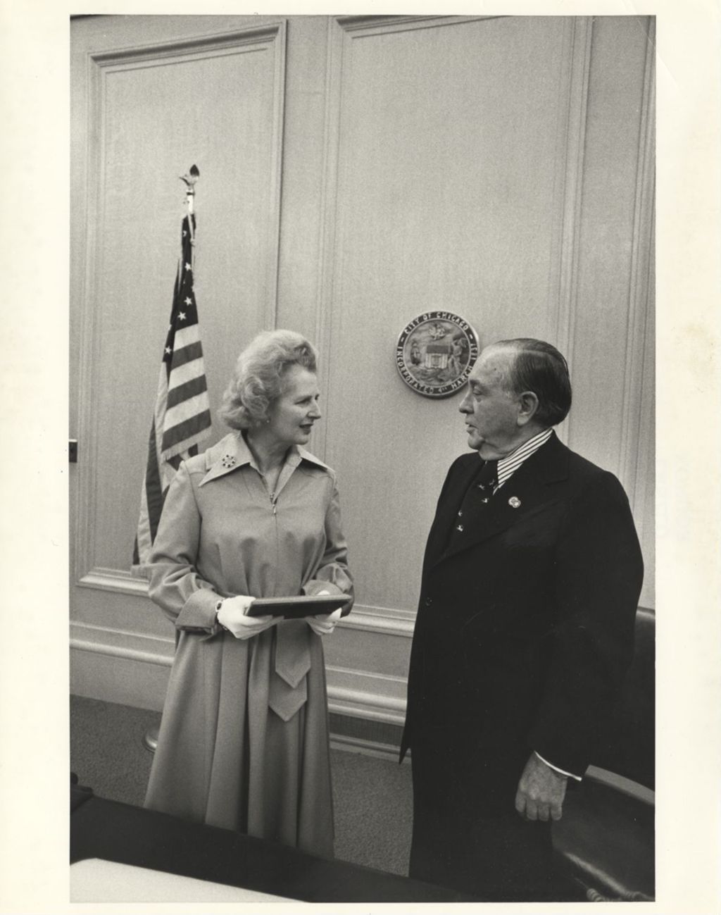 Miniature of Margaret Thatcher and Richard J. Daley
