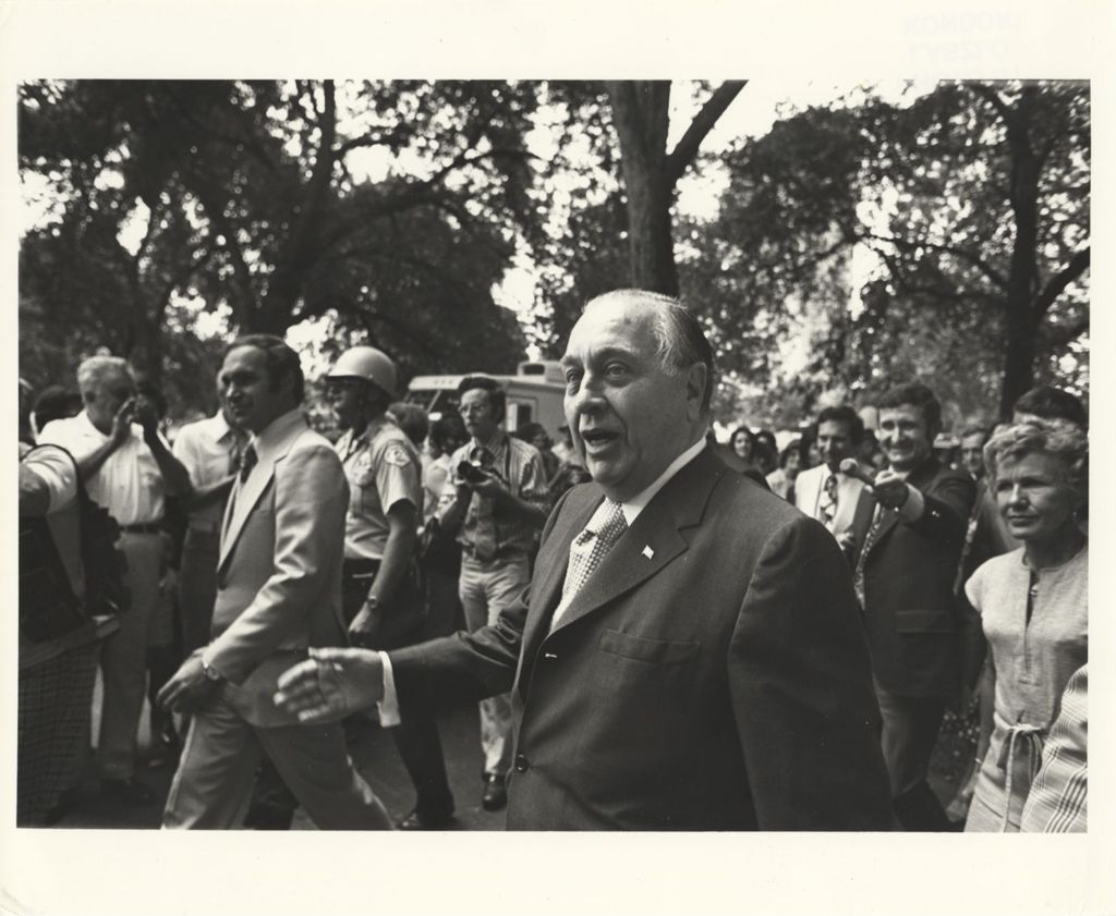 Richard J. Daley at an event in a park