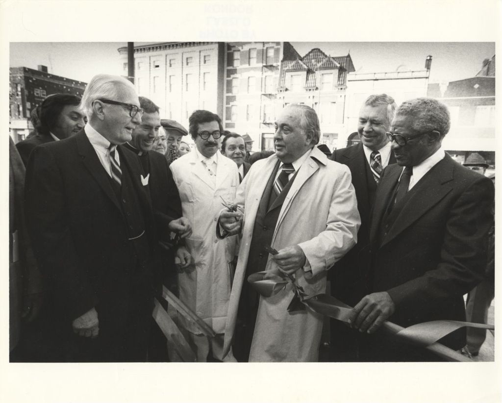 Richard J. Daley and others at medical facility ribbon cutting ceremony