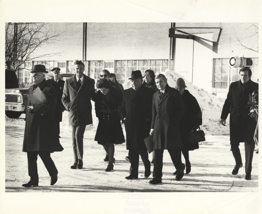 Richard J. Daley walking with others