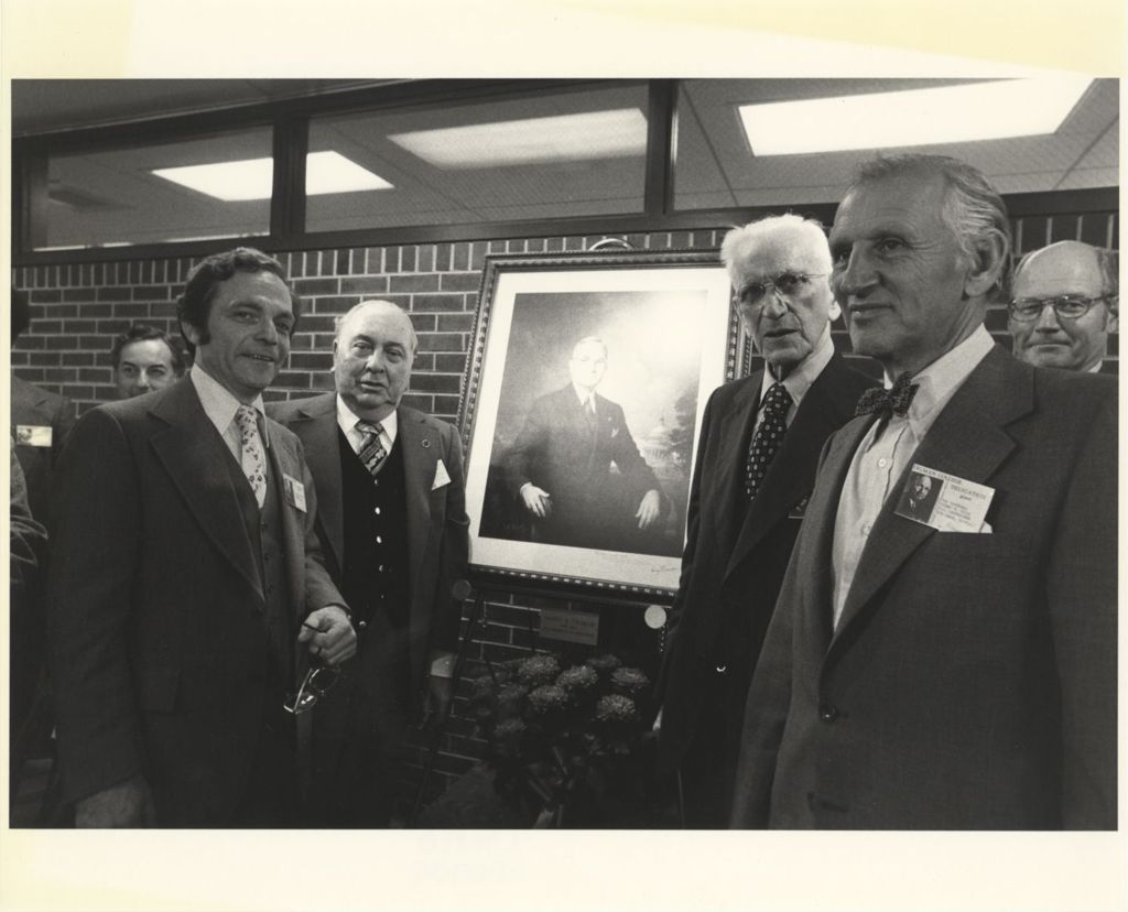 Miniature of Richard J. Daley with others at Truman College dedication