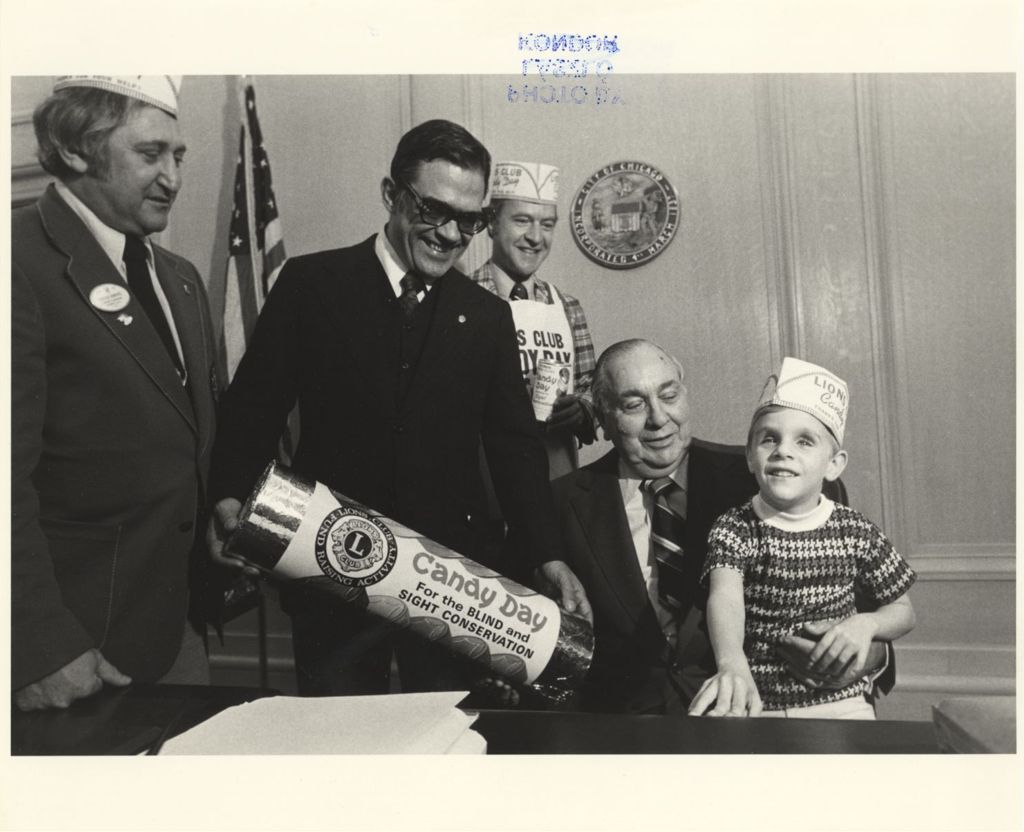 Richard J. Daley with Lions Club Candy Day representatives