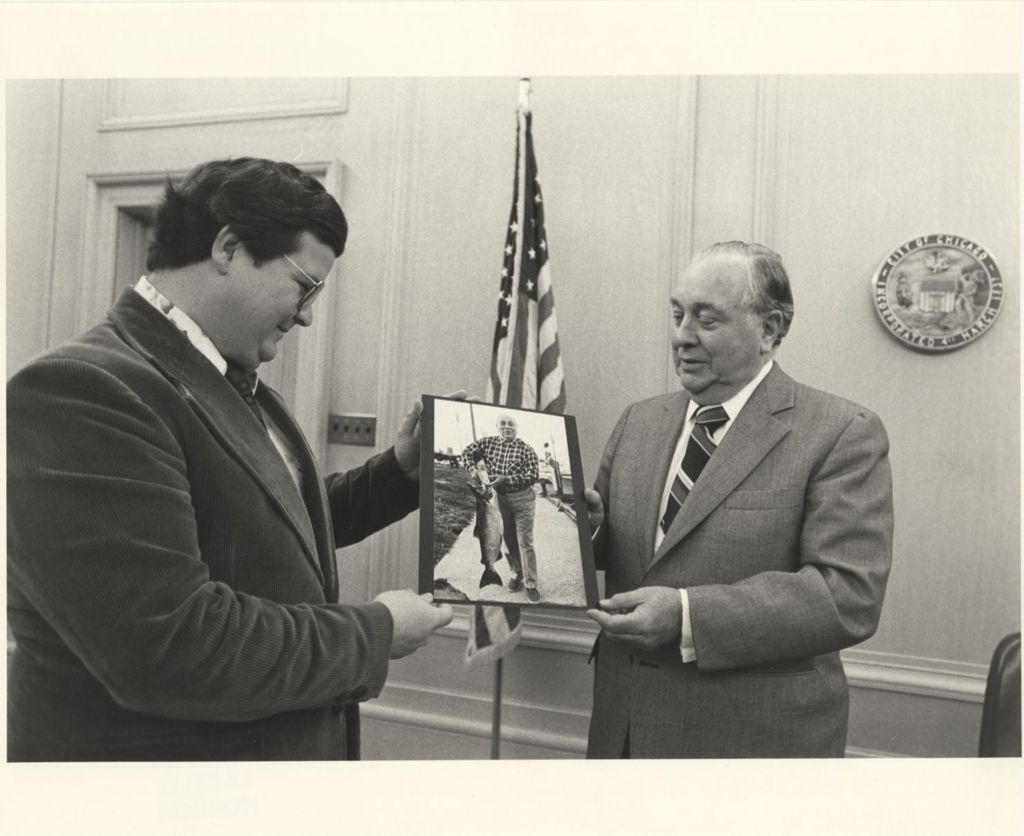 Miniature of Richard J. Daley accepts gift photograph