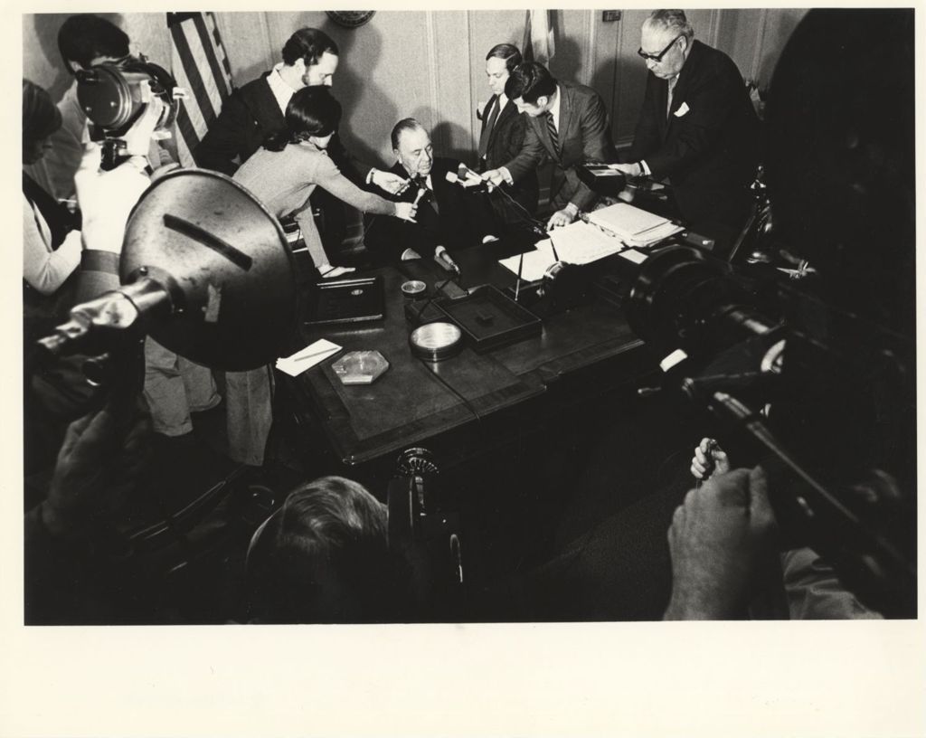 Miniature of Reporters interviewing Richard J. Daley in his City Hall office