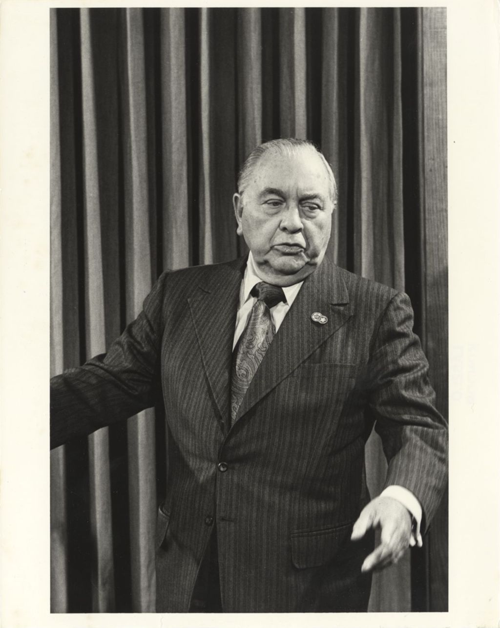 Miniature of Richard J. Daley leads a press conference