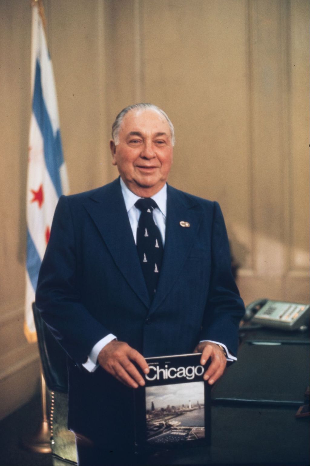 Portrait of Richard J. Daley at his desk at City Hall