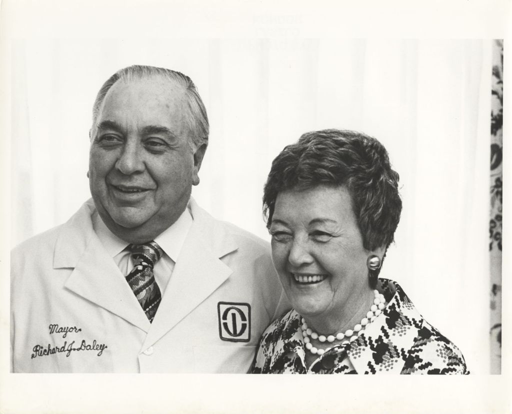 Miniature of Richard J. Daley with Eleanor Daley at Rush-Presbyterian-St. Luke's Medical Center