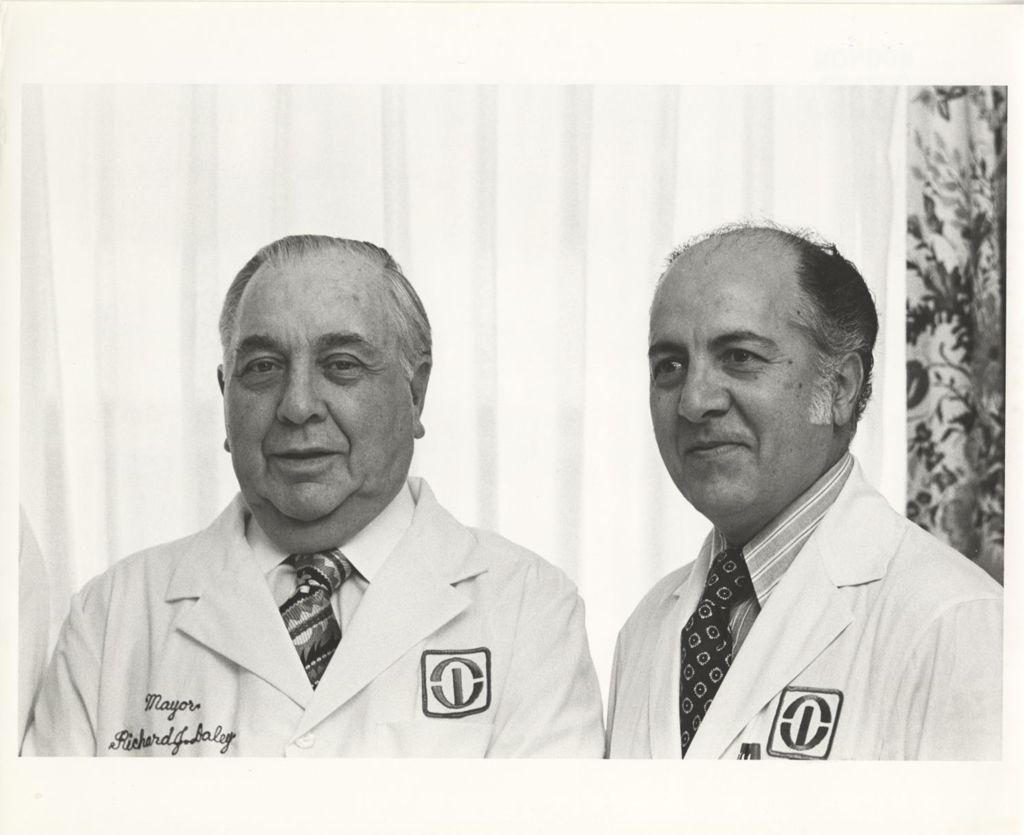 Miniature of Richard J. Daley with Doctor Javid at Rush-Presbyterian-St Luke's Medical Center
