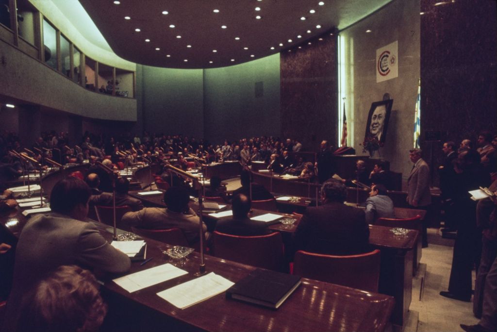 Miniature of Memorial program for Richard J. Daley, Chicago City Council chambers