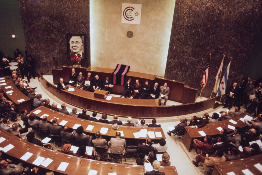 Memorial program for Richard J. Daley, Chicago City Council chambers