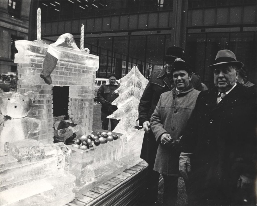 Miniature of Richard J. Daley views ice sculptures on his last day of life