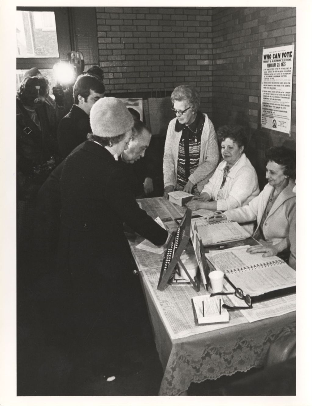 Eleanor and Richard J. Daley at 11th Ward polling place