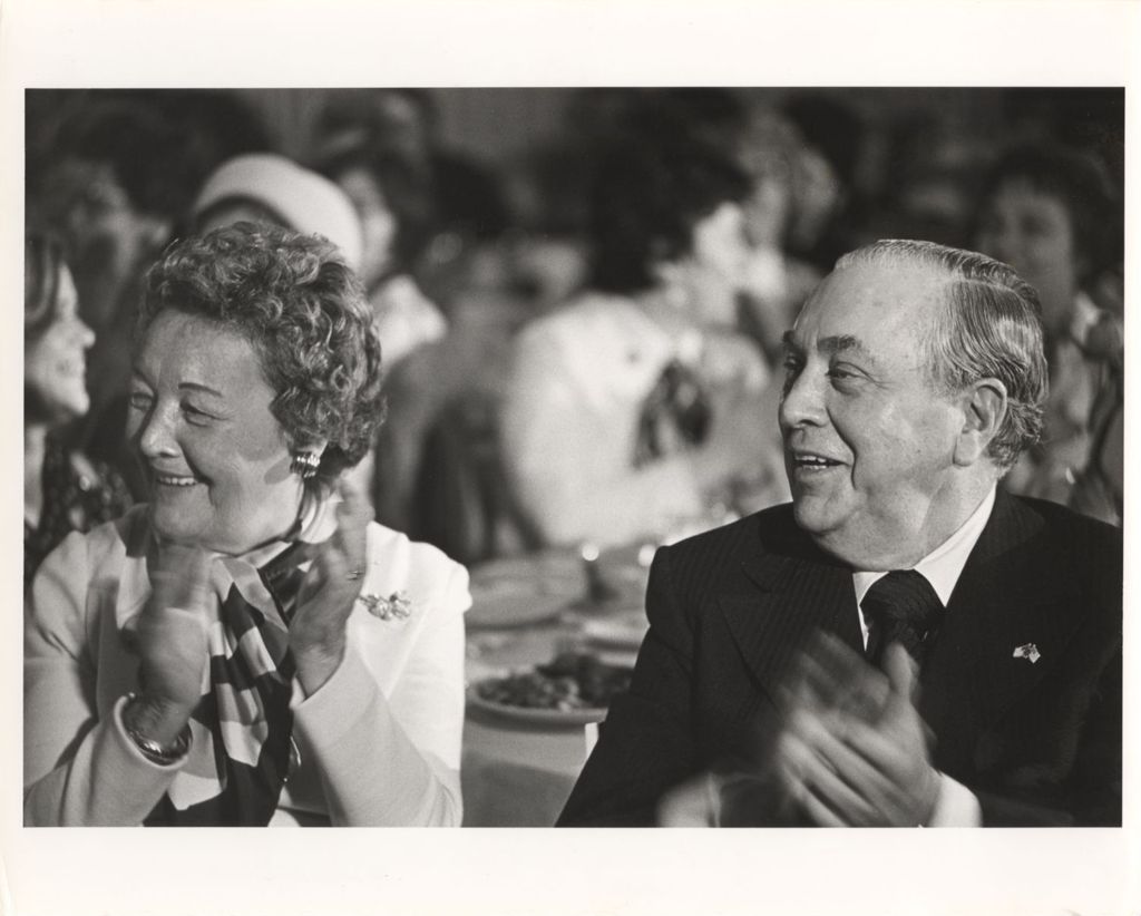 Miniature of Eleanor and Richard J. Daley at a banquet