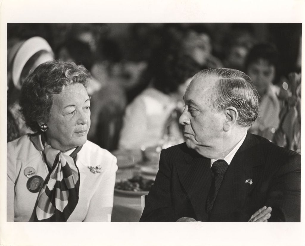 Miniature of Eleanor and Richard J. Daley at a banquet