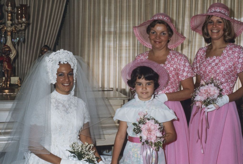 Mary Lou Briatta with members of her wedding party