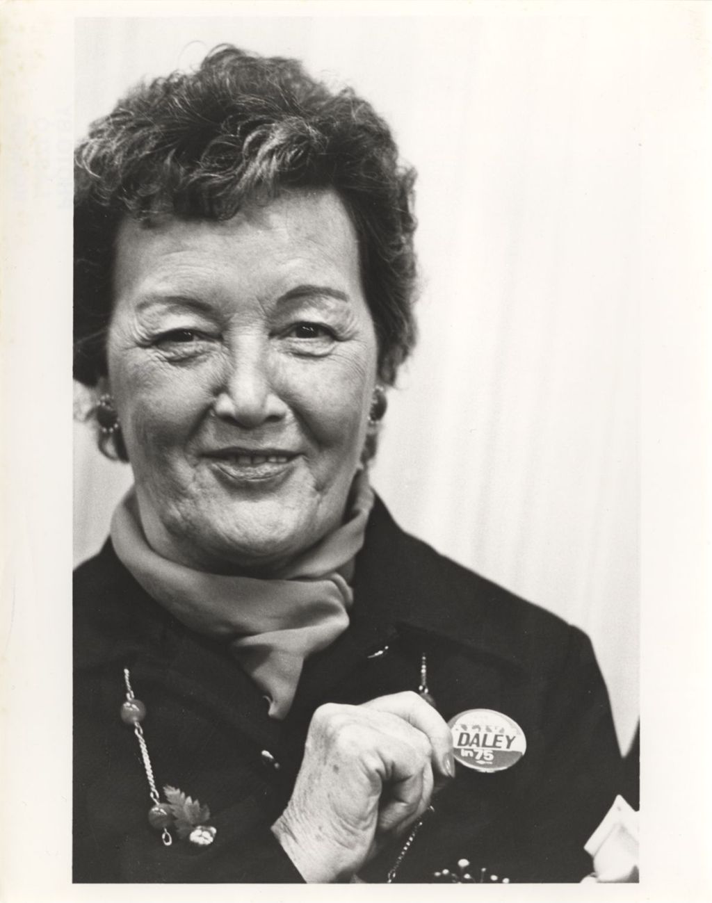 Eleanor Daley wearing a Daley campaign button