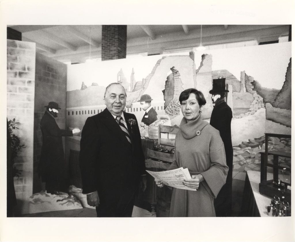 Miniature of Richard J. Daley and Jane Byrne at historical exhibit