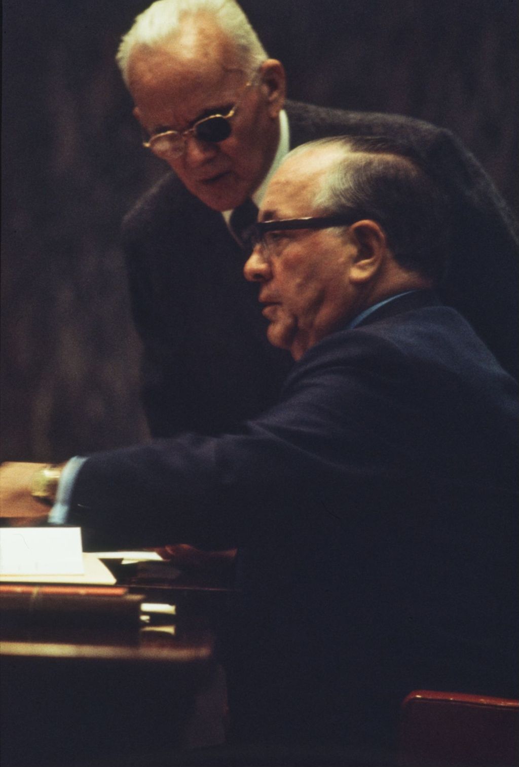 Richard J. Daley and Jack Reilly at Chicago City Council Session