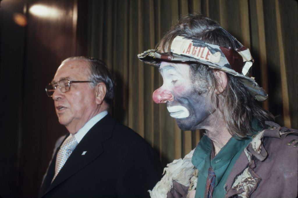 Miniature of Richard J. Daley and clown Emmett Kelly