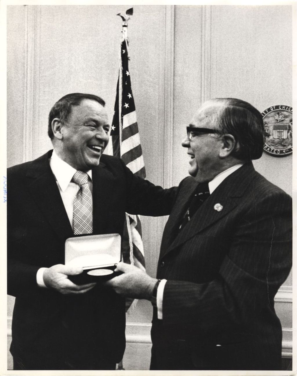 Frank Sinatra and Mayor Richard J. Daley