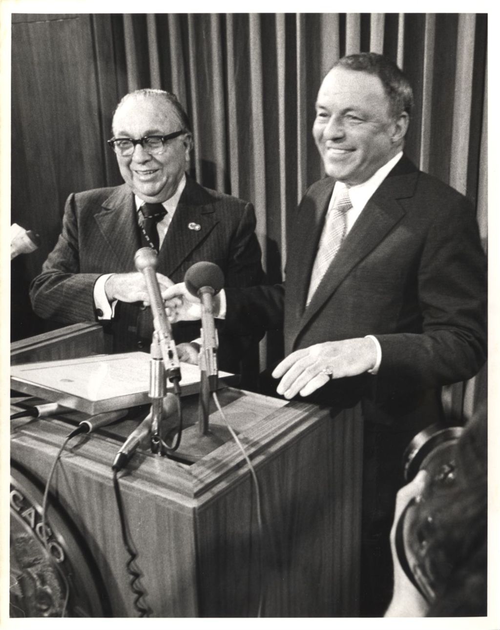 Frank Sinatra and Mayor Richard J. Daley