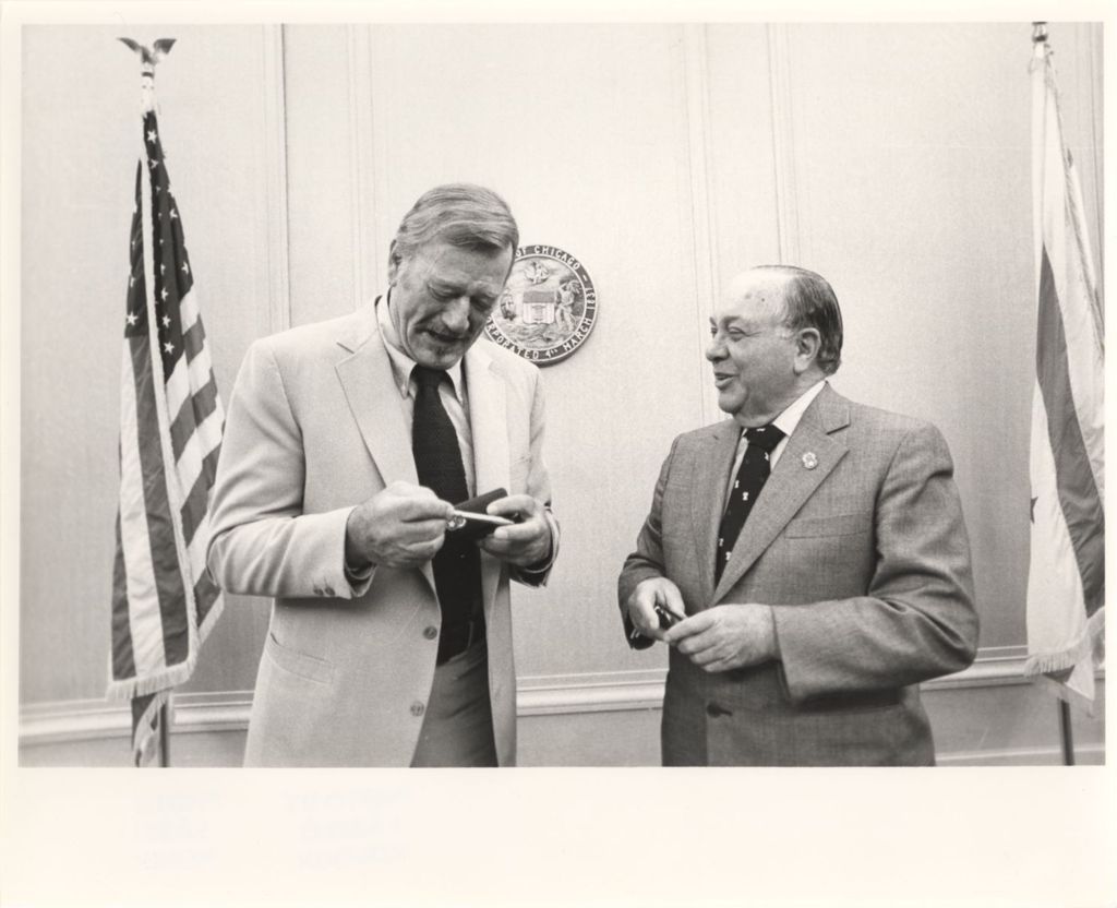 John Wayne and Mayor Richard J. Daley