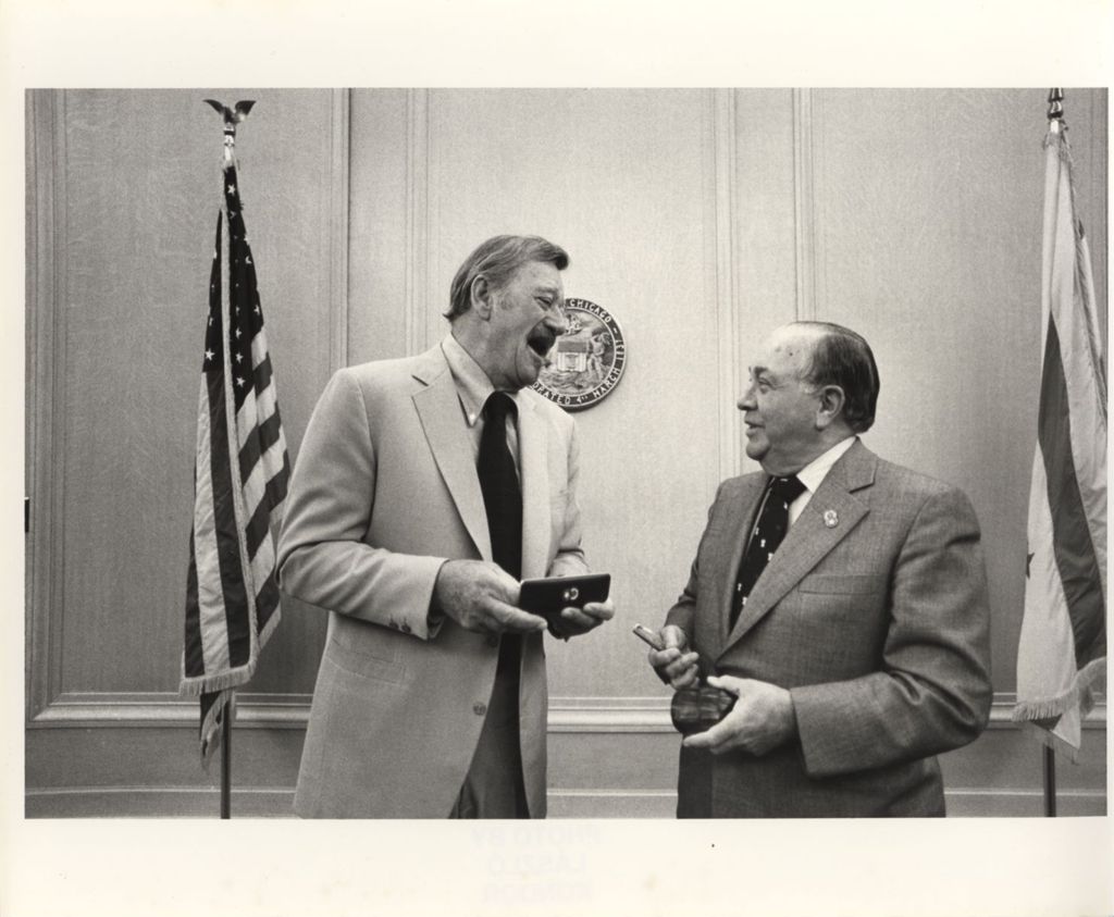 Miniature of John Wayne and Mayor Richard J. Daley