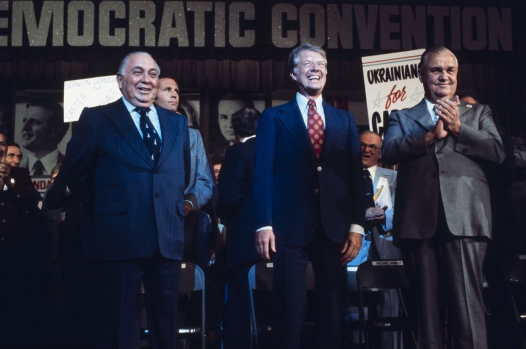 Miniature of Illinois Democratic Convention, Richard J. Daley, Jimmy Carter and Michael Howlett