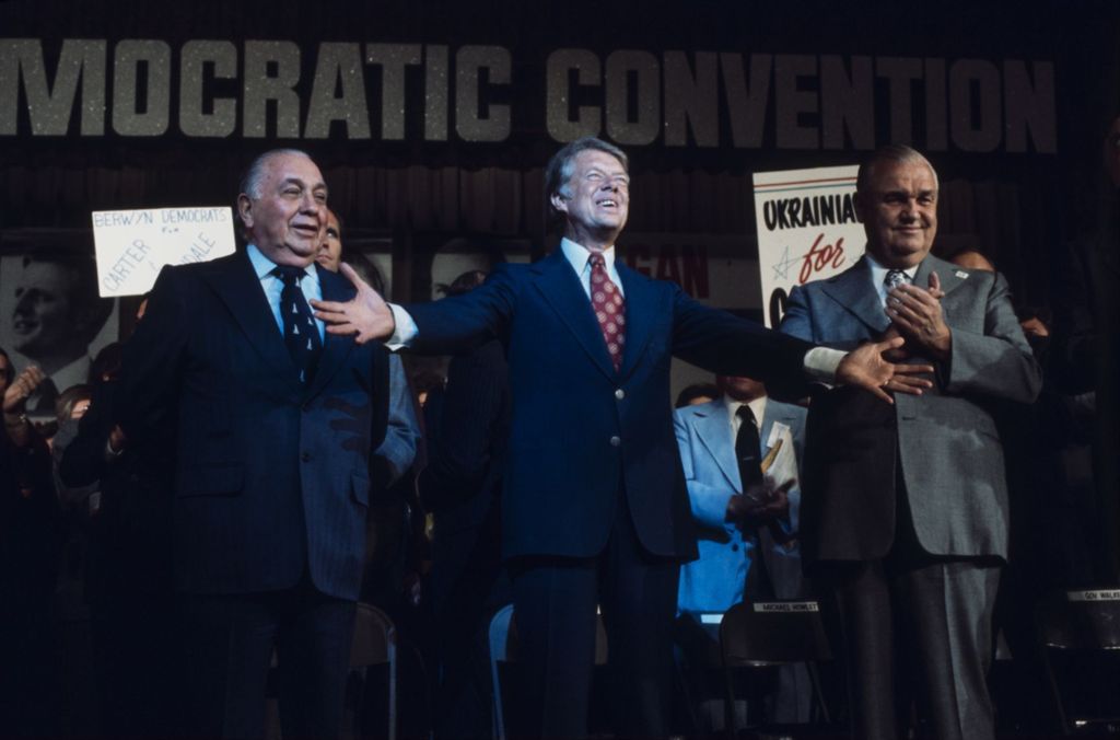 Miniature of Illinois Democratic Convention, Richard J. Daley, Jimmy Carter and Michael Howlett