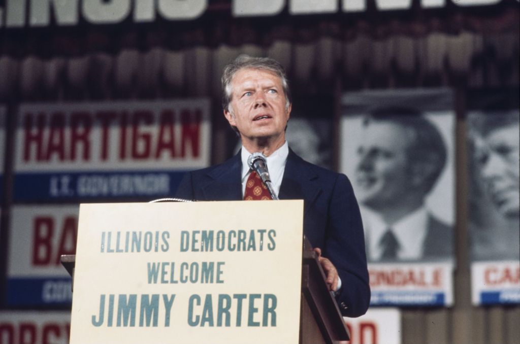 Miniature of Jimmy Carter at the Illinois Democratic Convention