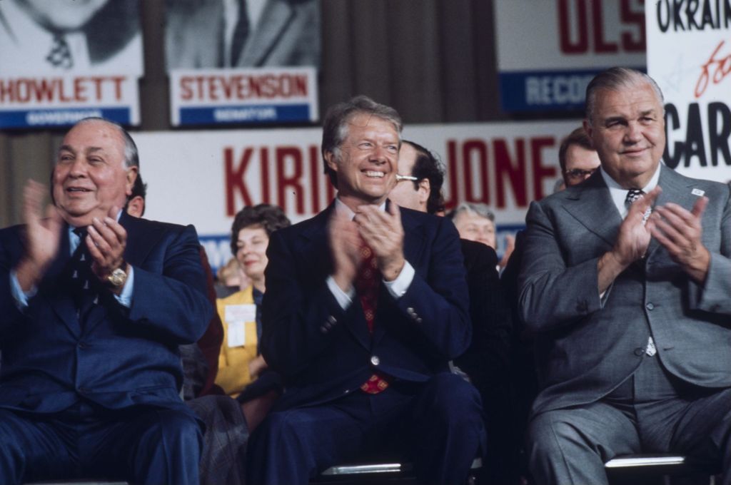Miniature of Jimmy Carter, Richard J. Daley and Michael Howlett at Illinois Democratic Convention