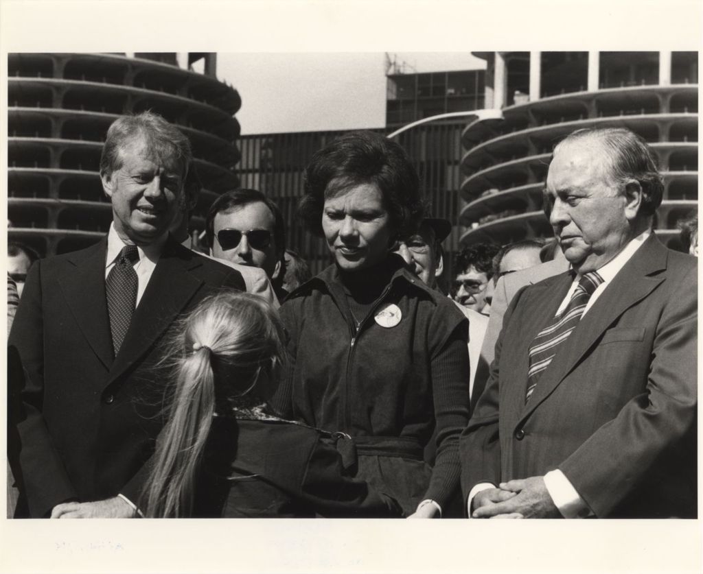 Miniature of Presidential candidate Jimmy Carter, Rosalynn Carter, and Richard J. Daley