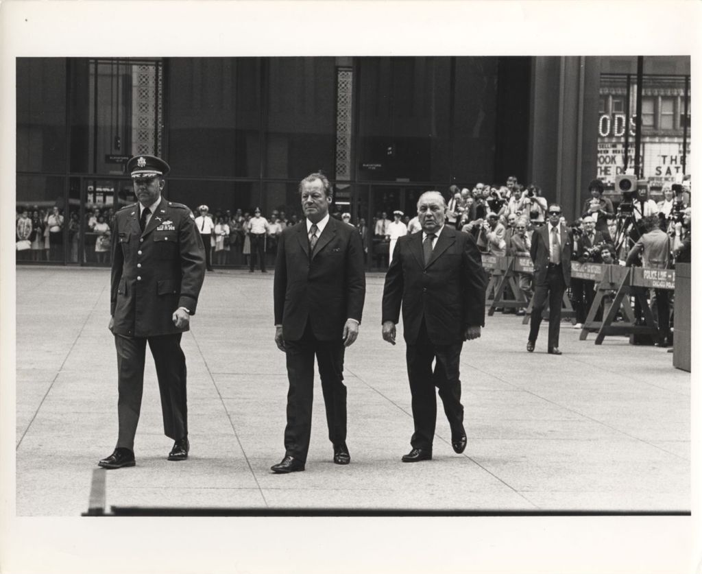 Chancellor Willy Brandt and Richard J. Daley in Civic Center Plaza
