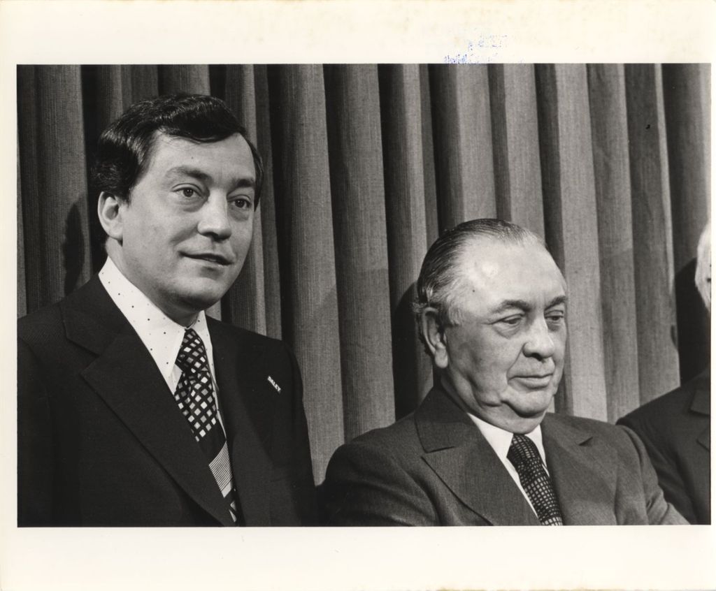 Alderman Edward Vrdolyak with Mayor Richard J. Daley