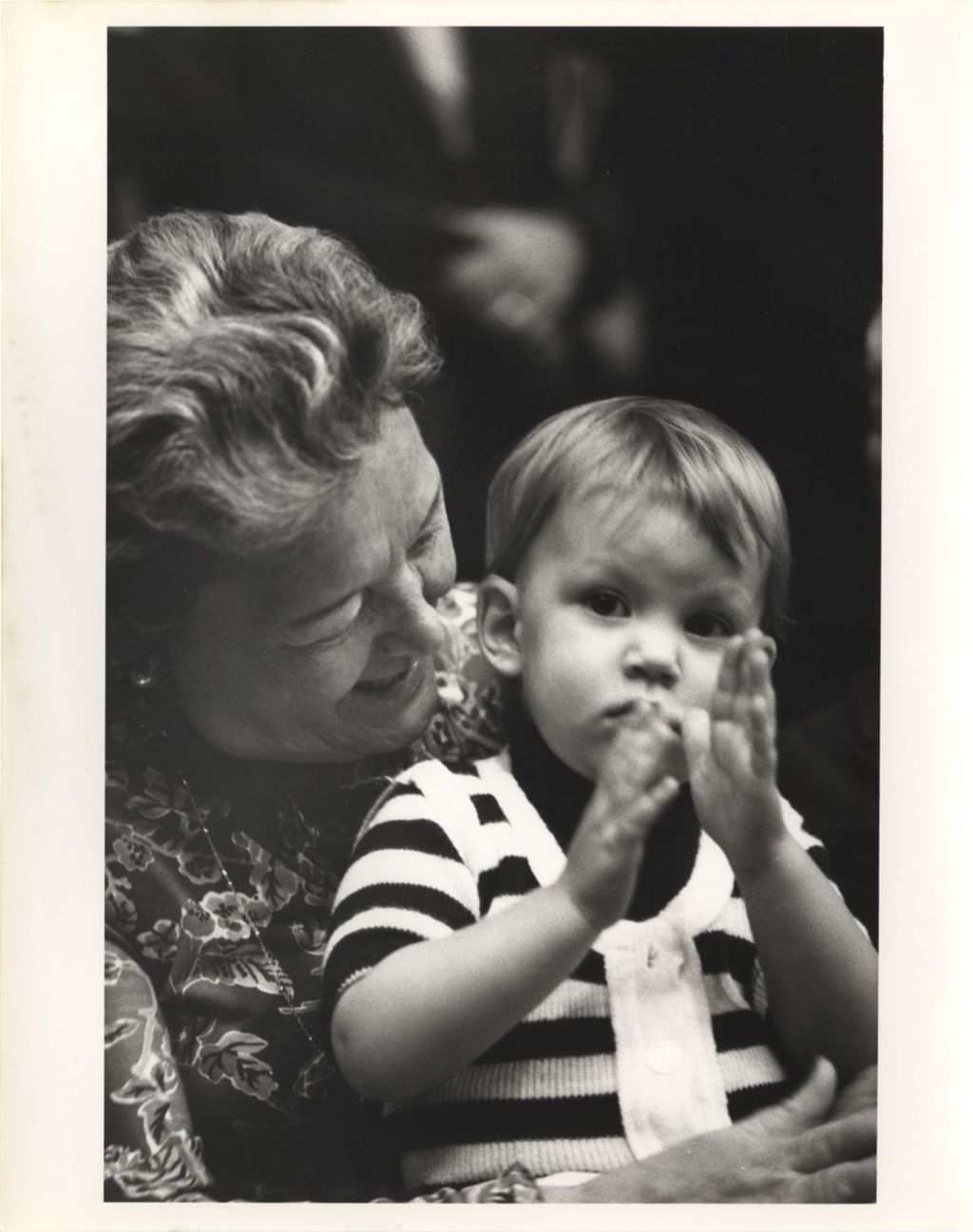 Miniature of Eleanor Daley with her grandchild at the 11th Ward Regular Democratic Organization Family Circus