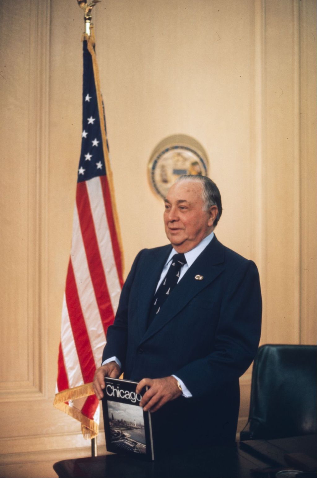 Miniature of Portraits of Richard J. Daley in his City Hall office