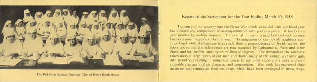 Henry Booth House, 1918 annual report
