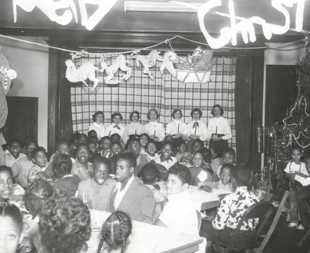 Miniature of Christmas party with girls singing