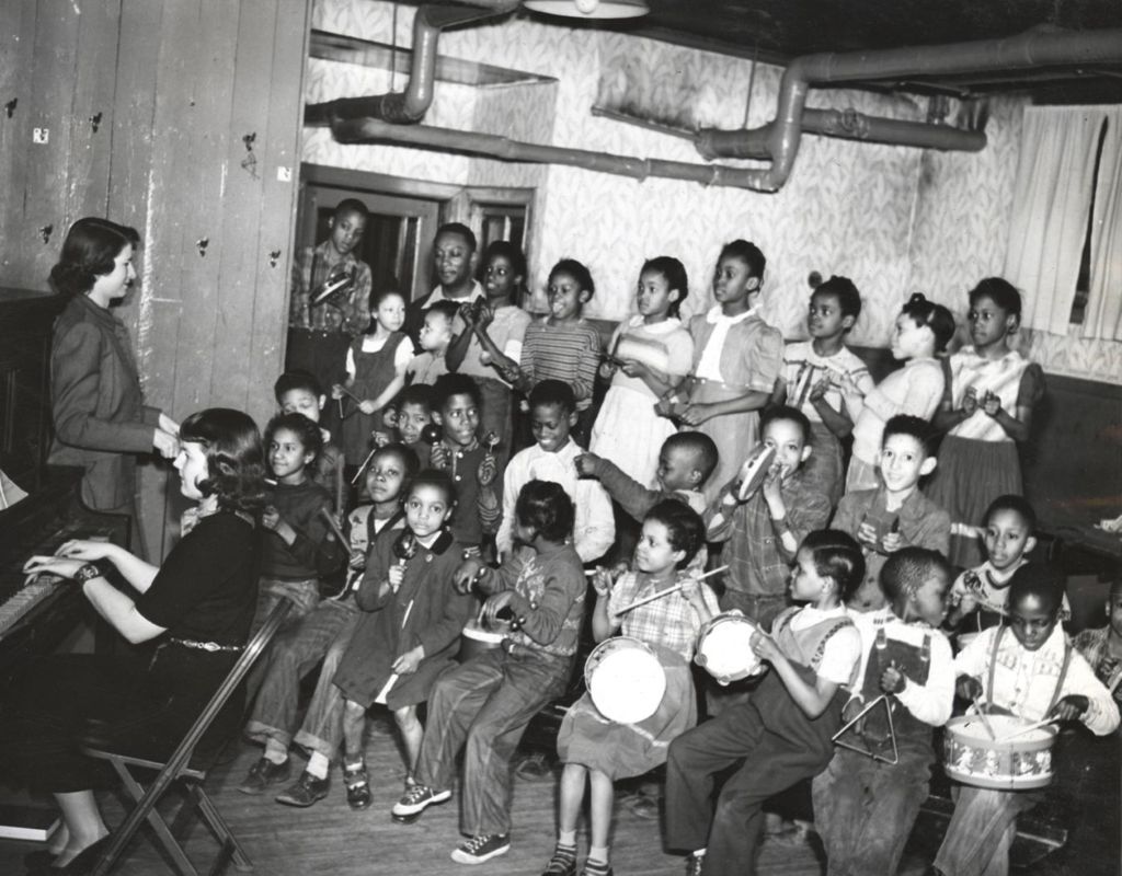 Children playing musical instruments